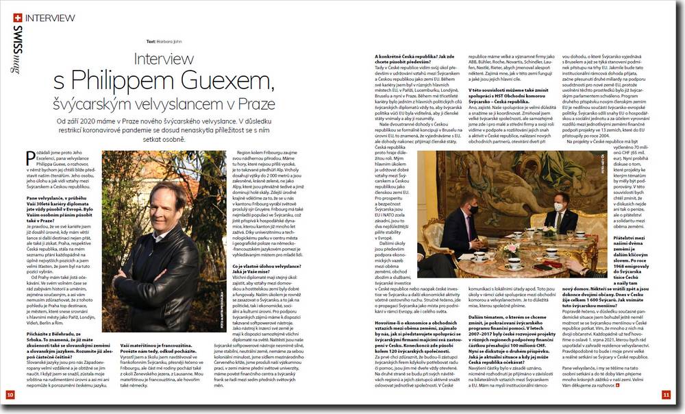 Interview s Philippem Guexem, švýcarským velvyslancem v Praze