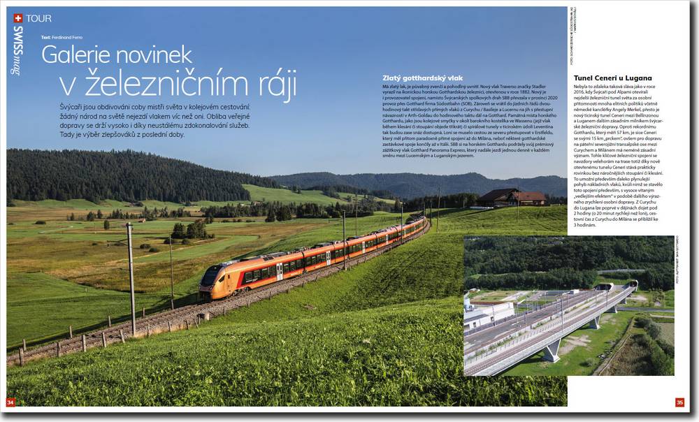 Novinky v švýcarském železničním ráji