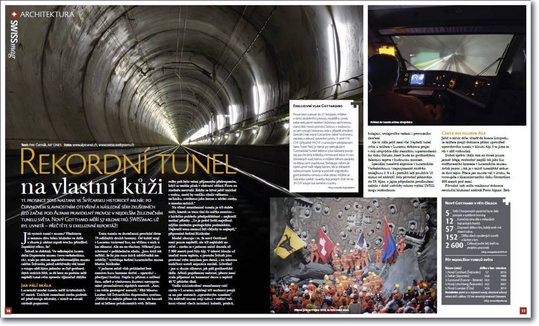 Gotthard - rekordní tunel na vlastní kůži