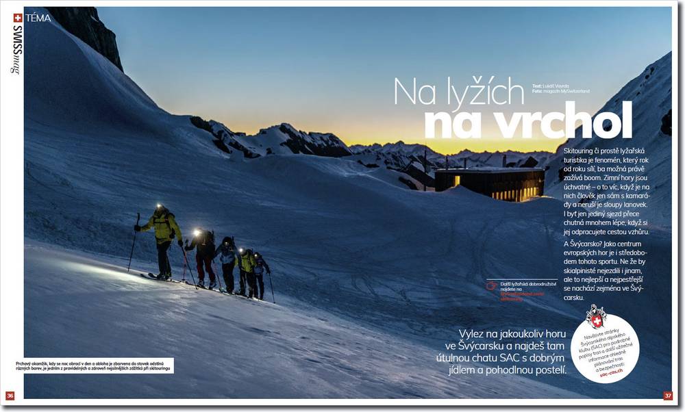 Na lyžích na vrchol - skitouring ve Švýcarsku